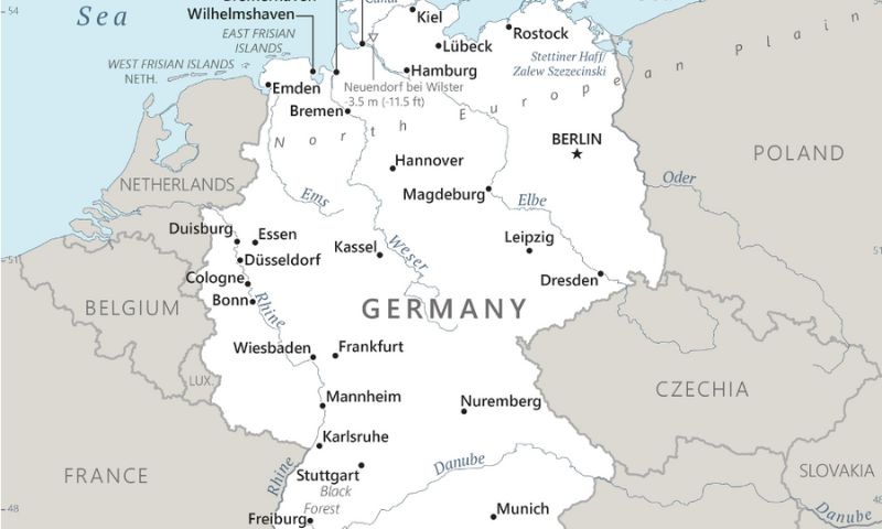 Bản đồ chi tiết 16 bang của nước Đức